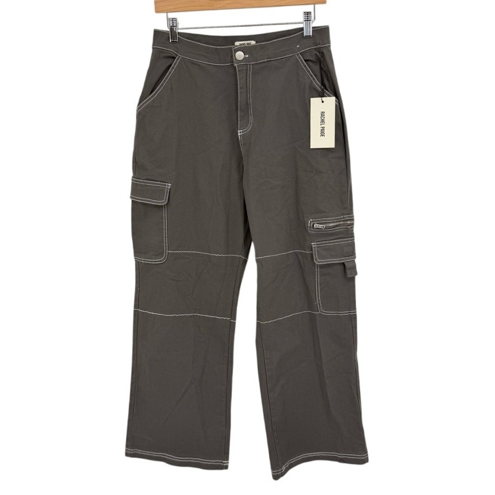 Rachel Paige Womens Medium Cargo‎ Pants Contrast Stitch Baggy Y2K Utility NEW